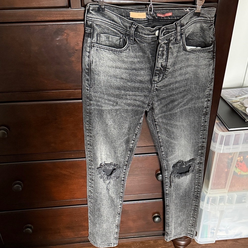 Pilcro Distressed Black Jeans